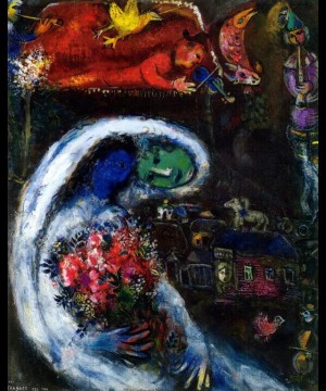 青い顔の花嫁 現代 マルク・シャガール Oil Paintings
